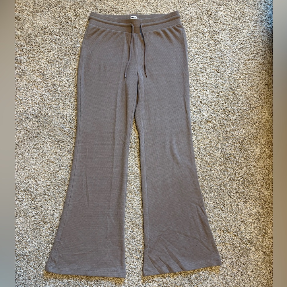 Aritzia Sunday Best Ribbed Light Brown Lounge Pants